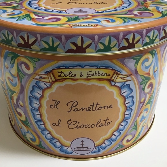 Dolce & Gabbana Tin Made In Italy EMPTY Fiasconaro Panettone LARGE 10” Storage - Picture 5 of 14